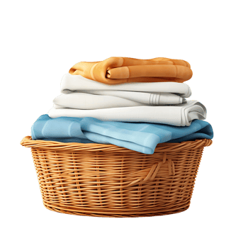 AI generated Clear Background Fresh Laundry Basket, Ideal for Varied Design Contexts png