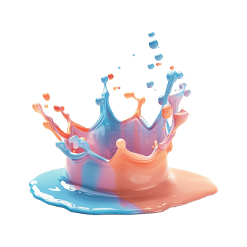 AI generated Colorful liquid paint splash isolated on transparent background png