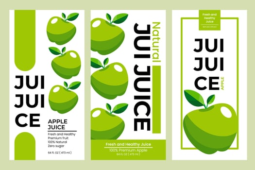 Apple juice label design. Suitable for beverage, bottle, packaging, stickers, and  product packaging vector