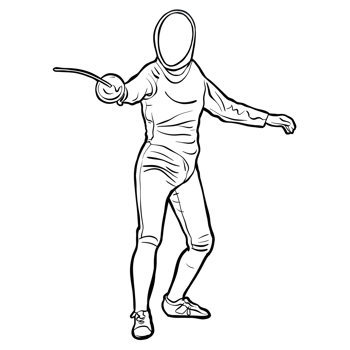 Fencer in Action Pose png