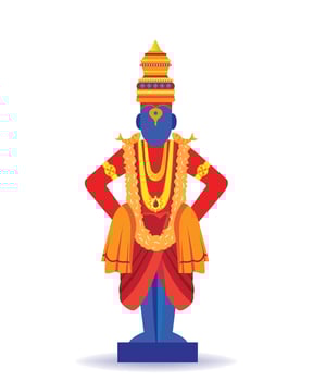 indian god vitthal - pandurang isolated vector