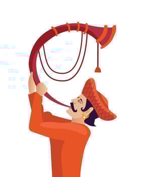 Indian maharashtra cultural tutari man vector