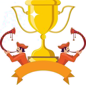 indian tutari man with winner trophy celebration vector
