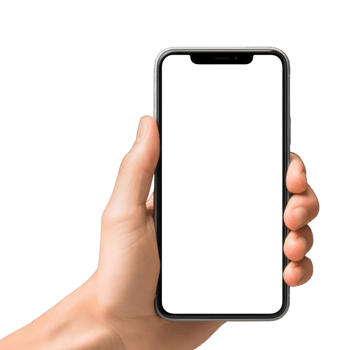 AI generated Hand Holding Phone  Mockup With Blank Screen png