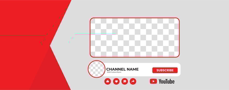 Youtube Channel Cover Wireframe. Youtube Banner For Design Your Channel. Youtube Channel Name Lower Third vector