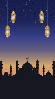 Islamic background and ornament mosque vector