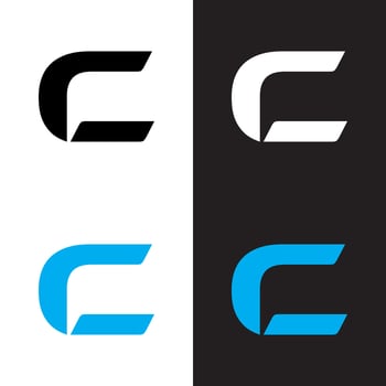 The logo for a company of a letter c concept in black, white, and blue color vector