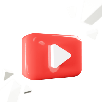 3D render youtube logo icon isolated on transparent background png