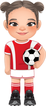 Soccer player girl international uniform png