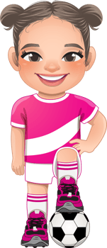 Soccer player girl international uniform png