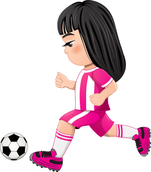 Soccer player girl international uniform png