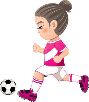 Soccer player girl international uniform png