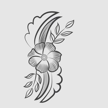 Hand draw floral flower outline illustration design vector