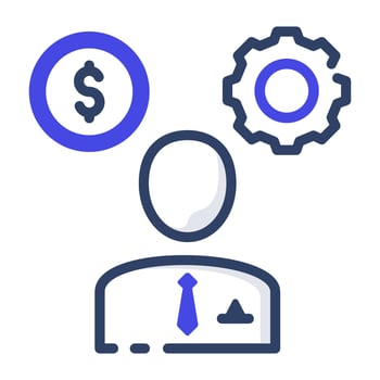 An outline design, icon of financial manager vector