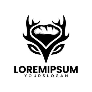 deer and  bread icon logo design vector