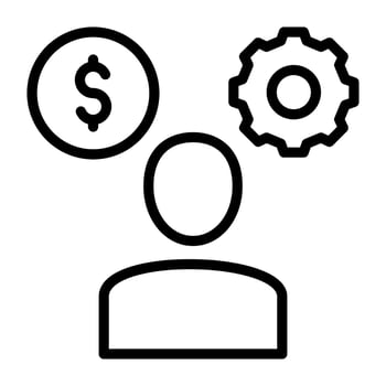 An outline design, icon of financial manager vector