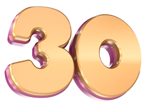 Number 30 3D Render png