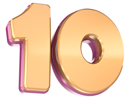 Number 10 3D Render png