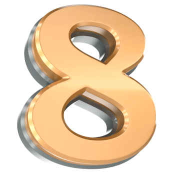 Number 8 3D Render png