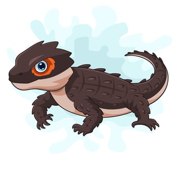 Cartoon funny red eye crocodile skink isolated on white background vector