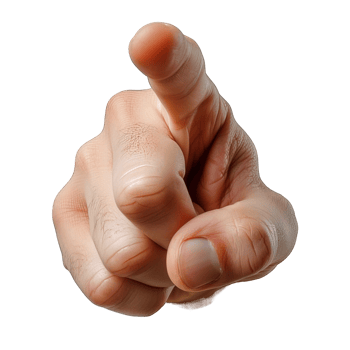 AI generated pointing hand gesture isolated on transparent background ,pointing finger pose ,generative ai png
