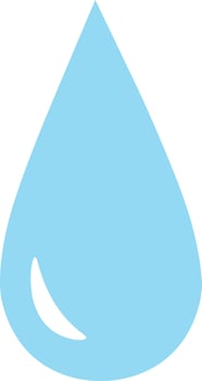 Waterdrop isolated on a white background. Drop icon. Vector illustration in a flat style. Good for card, banner, sticker.