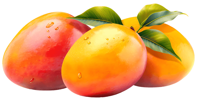 AI generated Fresh organic mango on a transparent background. Mango png