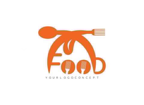 Modern minimalistic vector logo of food.spoon,fork,and knife icon logo vector