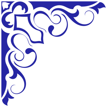 Blue Thai pattern corner for decorating frame envelopes Paper printing png