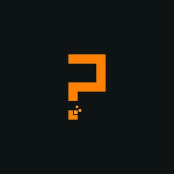 a black and orange logo with the letter p vector