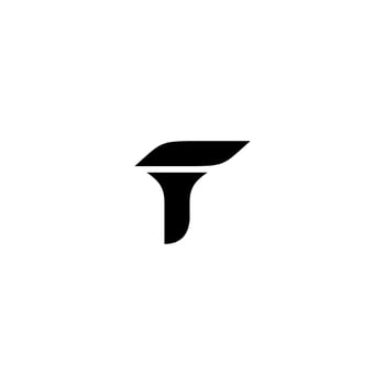 a black and white logo with the letter t vector