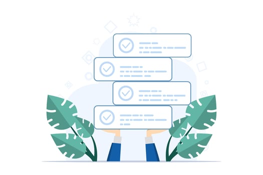 Task Management concept, project plan or task list, productivity to complete work within deadline, efficiency to organize project checklist, businessman hand with completed tasks board. vector