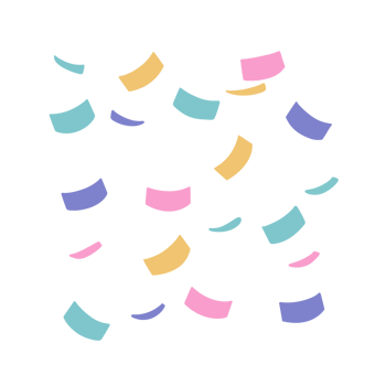 Colorful confetti illustration party png