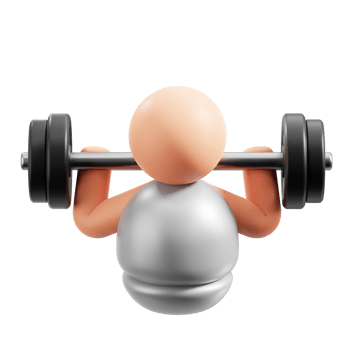 3D Weightlifter icon on transparent background png