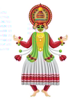 indian kathakali dancer vector