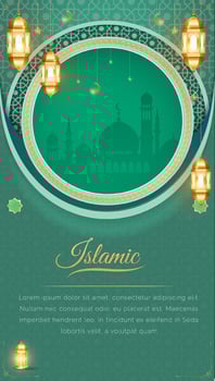 Islamic Arabic Luxury Background with Geometric pattern vector