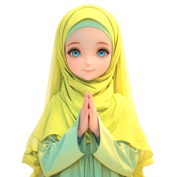 AI generated Cute Islamic Woman Cartoon Character, 3d Render png