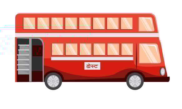 double decker bus mumbai isolated vector