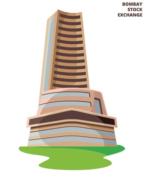 bombay stock exchange , BSE building, mumbai India vector