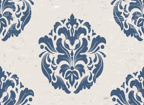 Luxury damask seamless pattern grunge background vector