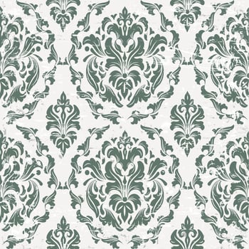 Damask classical seamless pattern grunge background vector