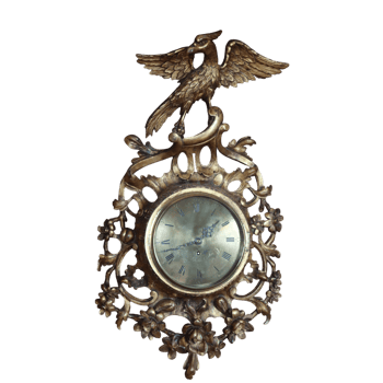 Antique bronze wall clock with eagle emblem png