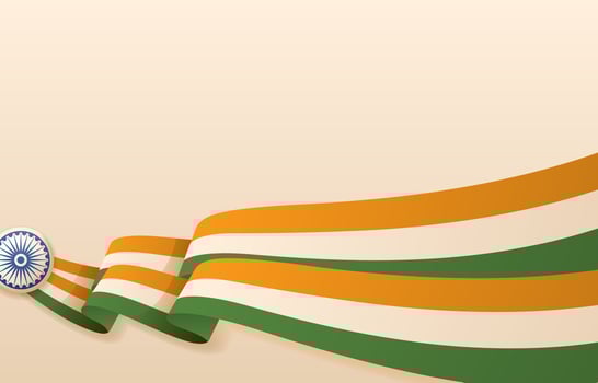 India Independence Day Background with Tricolor Wavy Flag vector