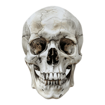AI generated Sticker of a Human Skull On a Transparent Background - Ai Generated png