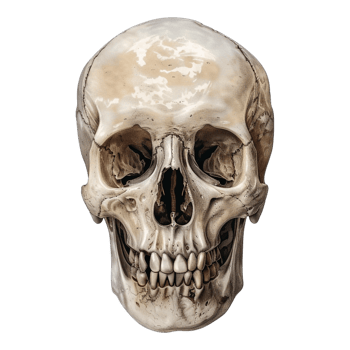 AI generated Sticker of a Human Skull On a Transparent Background - Ai Generated png