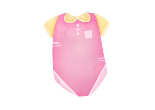 pink jumpsuit, vests for a baby girl. cute watercolor illustration of newborn baby clothes isolated on a transparent background. clip art and cut out element png