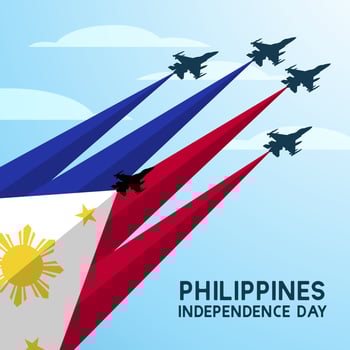 Happy Philippines Independence Day vector illustration. National day of Philippines greeting card, banner, poster, flyer, card