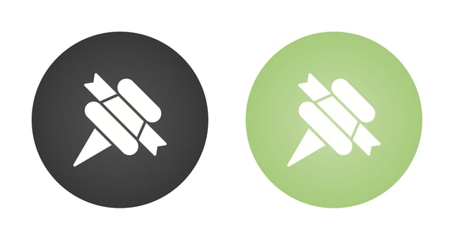 Pushpin with ribbon Vector Icon
