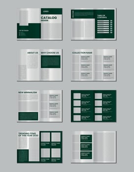 Furniture product catalogue design, multipage brochure catalog template design with mockup vector