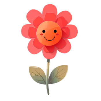 AI generated Sticker of a Smiling Flower Plant On a Transparent Background - Ai Generated png